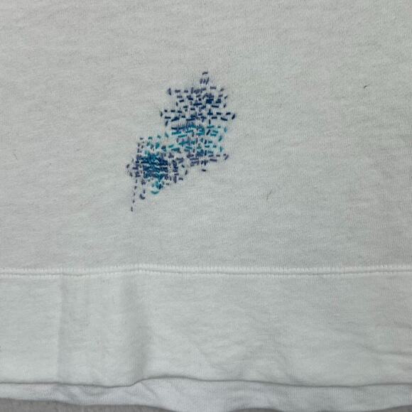 Standard James Perse Womens 0 Supima Cotton White Top Tee Terry Visible Mending - Picture 2 of 8